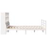 Bookcase Bed Double Solid Wood Pine - White 135x190 cm