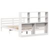 Bookcase Bed Double Solid Wood Pine - White 135x190 cm