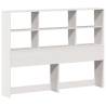 Bookcase Bed Double Solid Wood Pine - White 135x190 cm