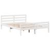 Bookcase Bed Double Solid Wood Pine - White 135x190 cm