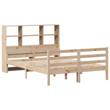 Bookcase Bed 140x200 cm - Solid Pine Wood - HipoMarket UK