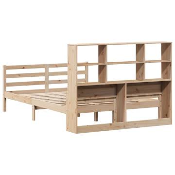 Bookcase Bed 140x200 cm - Solid Pine Wood - HipoMarket UK