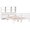 Bookcase Bed without Mattress - White Solid Pine 160x200 cm