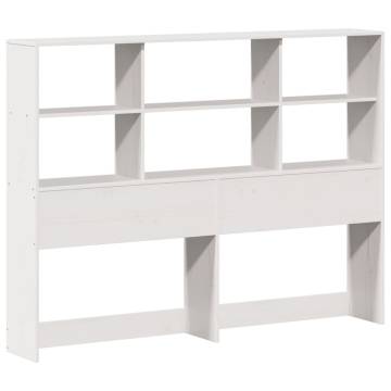 Bookcase Bed without Mattress - White Solid Pine 160x200 cm