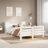  Bed Frame without Mattress White 140x200 cm Solid Wood Pine Colour white Size 140 x 200 cm 