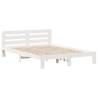 White Bed Frame 140x200 cm Solid Pine - No Mattress Included