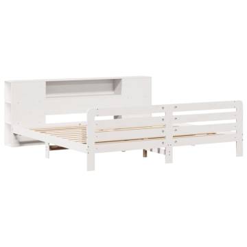 White Bed Frame 200x200 cm - Solid Pinewood | HipoMarket UK