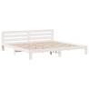 White Bed Frame 200x200 cm - Solid Pinewood | HipoMarket UK