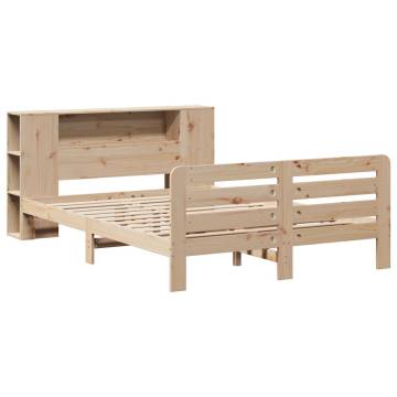 Small Double Bed Frame 120x190 cm - Solid Pine Wood | Hipo Market