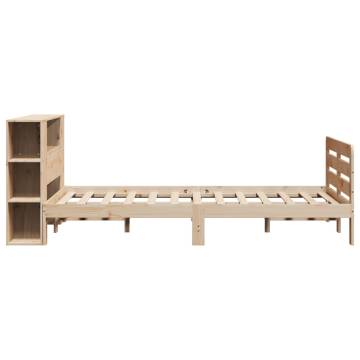 Small Double Bed Frame 120x190 cm - Solid Pine Wood | Hipo Market