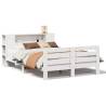 White Bed Frame 140x190 cm - Solid Pine Wood for Your Bedroom