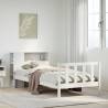 Stylish Bookcase Bed - Solid Wood Pine (100x200 cm) - White