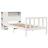 Stylish Bookcase Bed - Solid Wood Pine (100x200 cm) - White