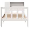 Stylish Bookcase Bed - Solid Wood Pine (100x200 cm) - White