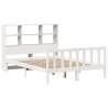 Bookcase Bed White 140x190 cm - Solid Pine | Hipomarket