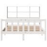 Bookcase Bed White 140x190 cm - Solid Pine | Hipomarket