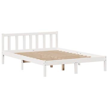 Bookcase Bed White 140x190 cm - Solid Pine | Hipomarket