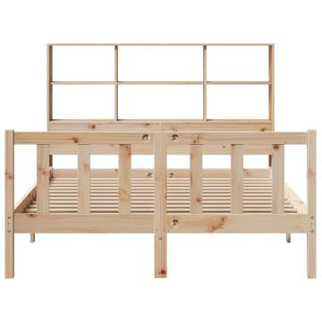 Bookcase Bed 140x200 cm - Solid Pine Wood Frame | HipoMarket