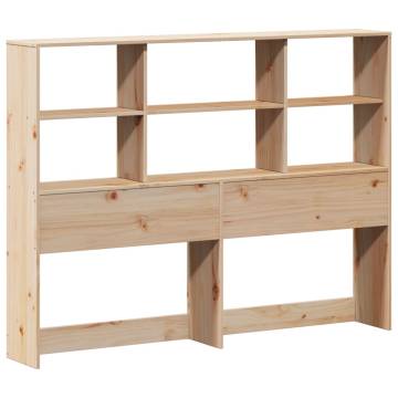 Bookcase Bed King Size 150x200 cm - Solid Pinewood Frame