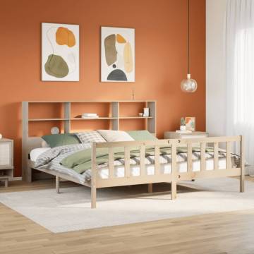 Bookcase Bed 180x200 cm Super King - Solid Pine Wood