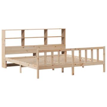 Bookcase Bed 180x200 cm Super King - Solid Pine Wood