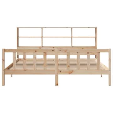 Bookcase Bed 200x200 cm - Solid Pinewood for Space Saving