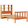 Bookcase Bed without Mattress - Wax Brown Solid Pine 90x200 cm