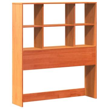 Bookcase Bed without Mattress - Wax Brown Solid Pine 90x200 cm