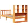 Bookcase Bed without Mattress - Wax Brown Solid Pine 90x200 cm