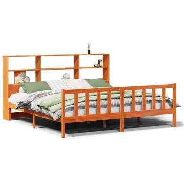 Bookcase Bed without Mattress in Wax Brown | Super King Size