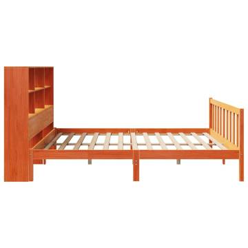 Bookcase Bed without Mattress in Wax Brown | Super King Size