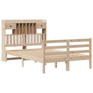 Bookcase Bed 120x190 cm - Solid Wood Pine | HipoMarket