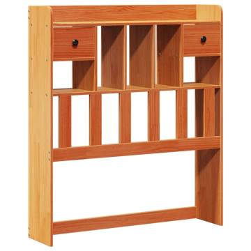 Bookcase Bed without Mattress - Wax Brown Pine 90x200cm