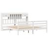 Bookcase Bed without Mattress - White Solid Pine 200x200 cm