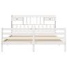 Bookcase Bed without Mattress - White Solid Pine 200x200 cm