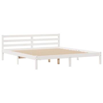 Bookcase Bed without Mattress - White Solid Pine 200x200 cm