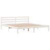 Bookcase Bed without Mattress - White Solid Pine 200x200 cm