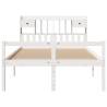 Bookcase Bed without Mattress White 160x200 cm Solid Wood Pine