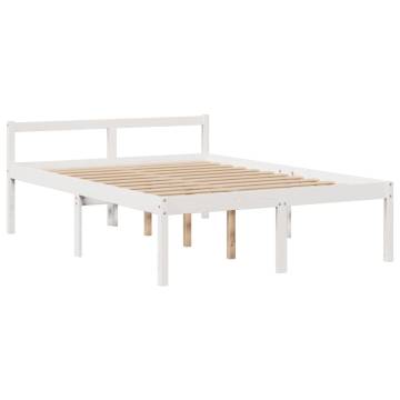 Bookcase Bed without Mattress White 160x200 cm Solid Wood Pine