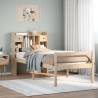  Bookcase Bed without Mattress 90x190 cm Single Solid Wood Pine Colour natural Size 90 x 190 cm 