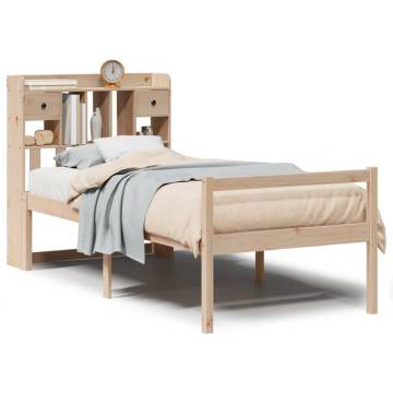 Bookcase Bed 90x190 cm Single Solid Pine - Hipomarket