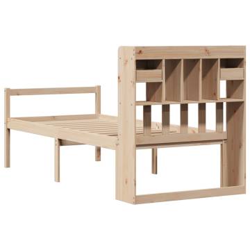 Bookcase Bed 90x190 cm Single Solid Pine - Hipomarket