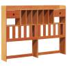 Bookcase Bed King Size Wax Brown Solid Pine - Hipomarket UK