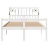 Bookcase Bed without Mattress White 140x190 cm Solid Wood Pine