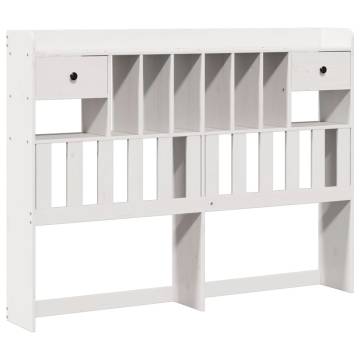 Bookcase Bed without Mattress White 140x190 cm Solid Wood Pine