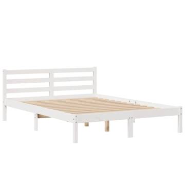 Bookcase Bed without Mattress - White 140x200 cm Pine