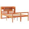 Bookcase Bed without Mattress - Solid Pine Wood - Wax Brown