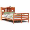 Bookcase Bed without Mattress in Wax Brown - Solid Pinewood