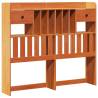 Bookcase Bed without Mattress in Wax Brown - Solid Pinewood