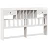 Bookcase Bed without Mattress - White Solid Pine 180x200 cm